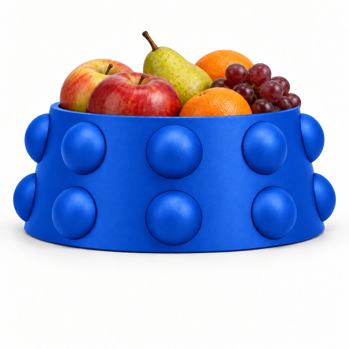 Conerelle Fruit Bowl – royal blue front with fruit conerelle fruit bowl