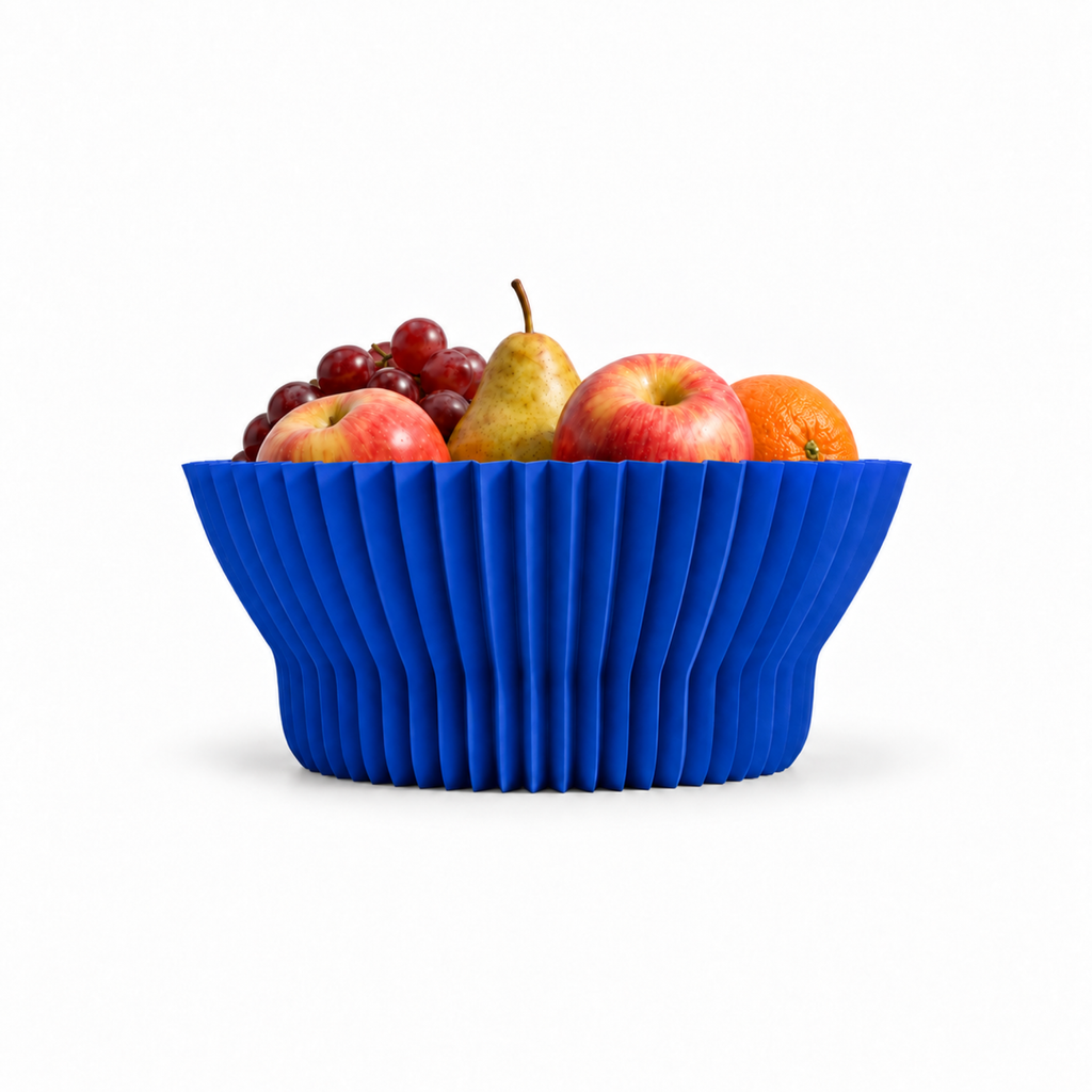 Cortona fruit bowl – Royal Blue front with fruit