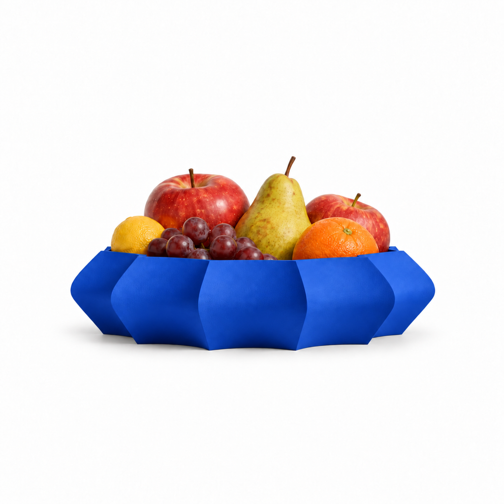 Manarola fruit bowl – Royal Blue front with fruit
