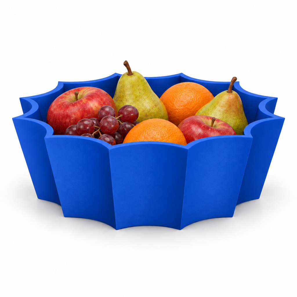 Marovique Fruit Bowl – royal blue front with fruit marovique fruit bowl