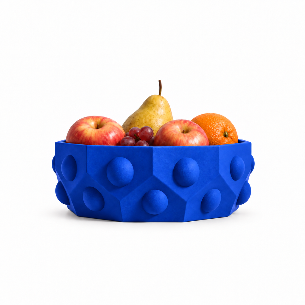 Numana Fruit Bowl – Royal Blue front with fruit