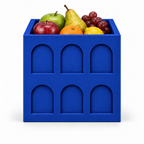 Square Colosseum Fruit Bowl – royal blue front with fruit square colosseum fruit bowl