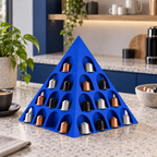 Fiastra Pyramid Nespresso Capsule Organizer – royal blue lifestyle blue coffee lounge pyramid nespresso capsule holder