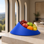 Vulcano Fruit Bowl – royal blue lifestyle modern living room vulcano fruit bowl
