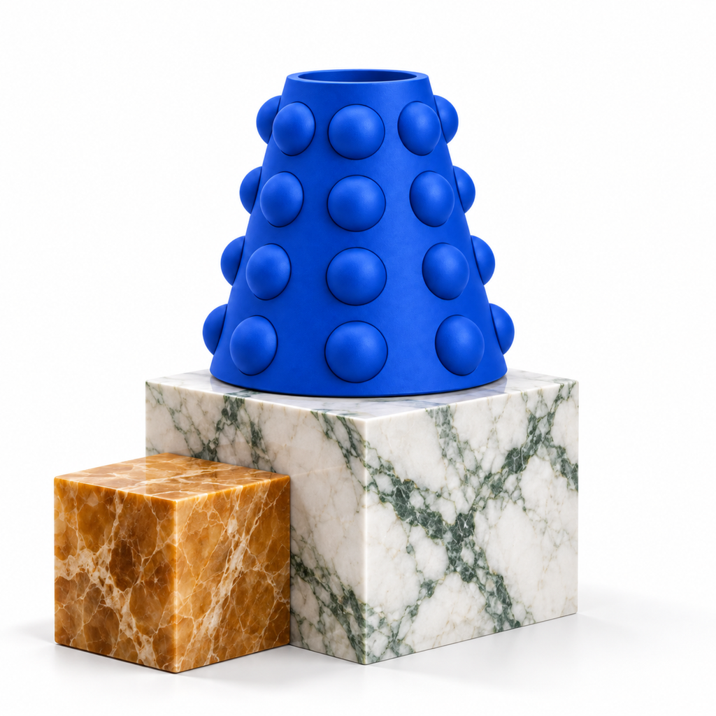 Conerelle Vase Medium – royal blue signature marble conerelle vase