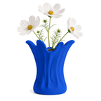 Ondara Sculptural Vase – royal blue styled product view ondara sculptural vase
