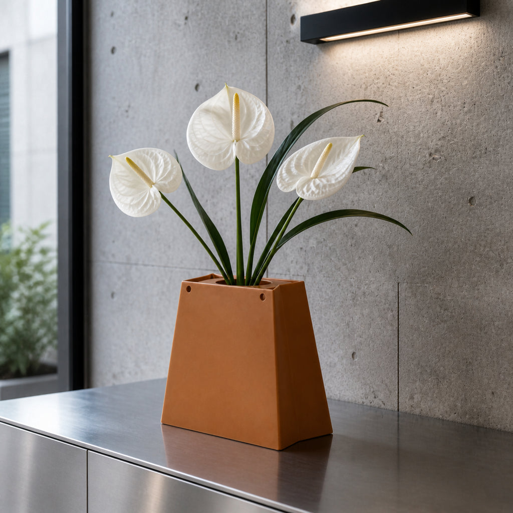 Shopping Bag Vase - Brown
