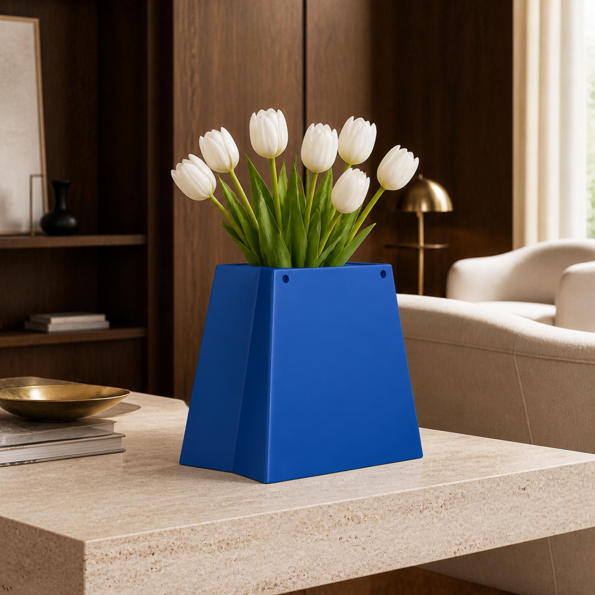 Shopping Bag Vase - Royal Blue