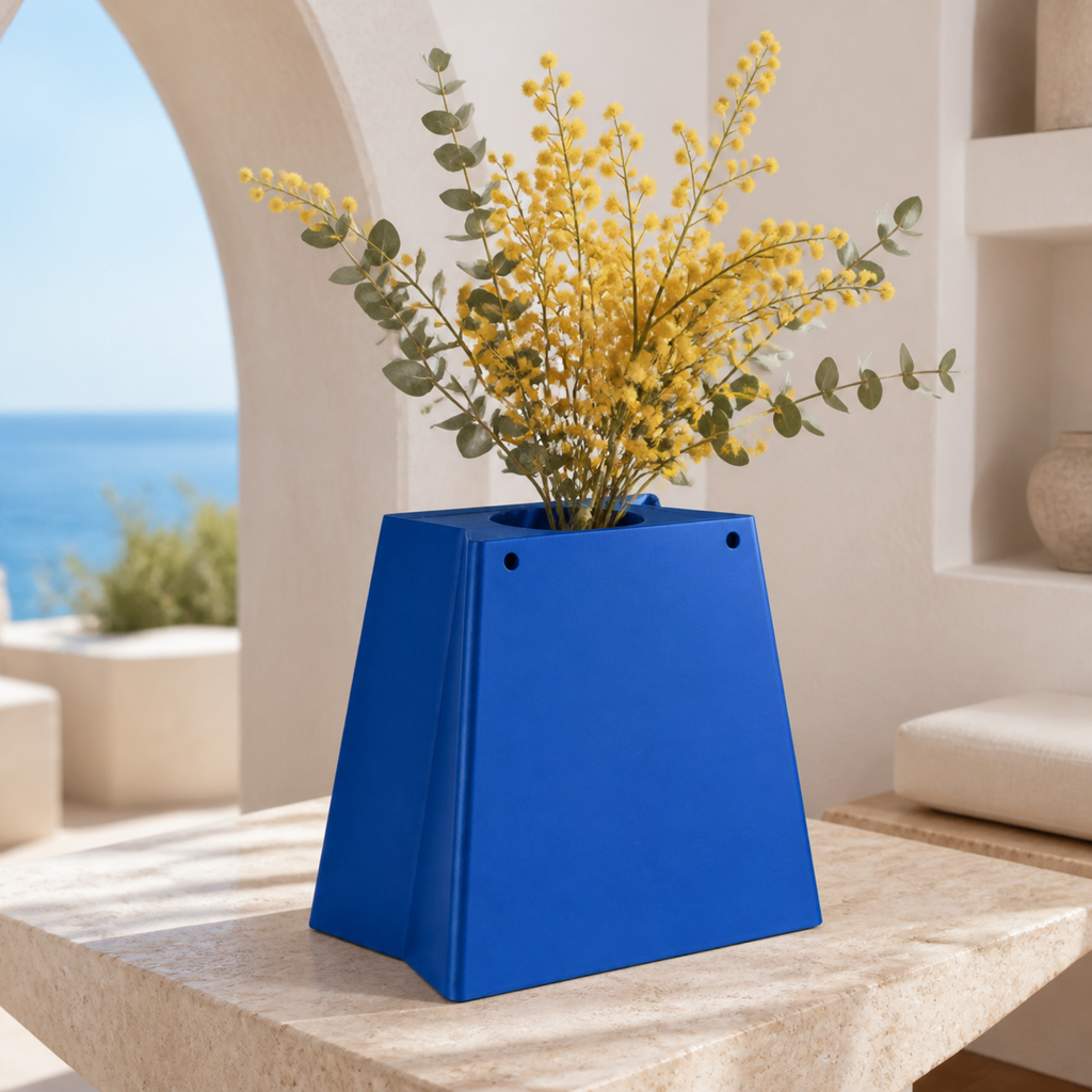 Shopping Bag Vase - Royal Blue