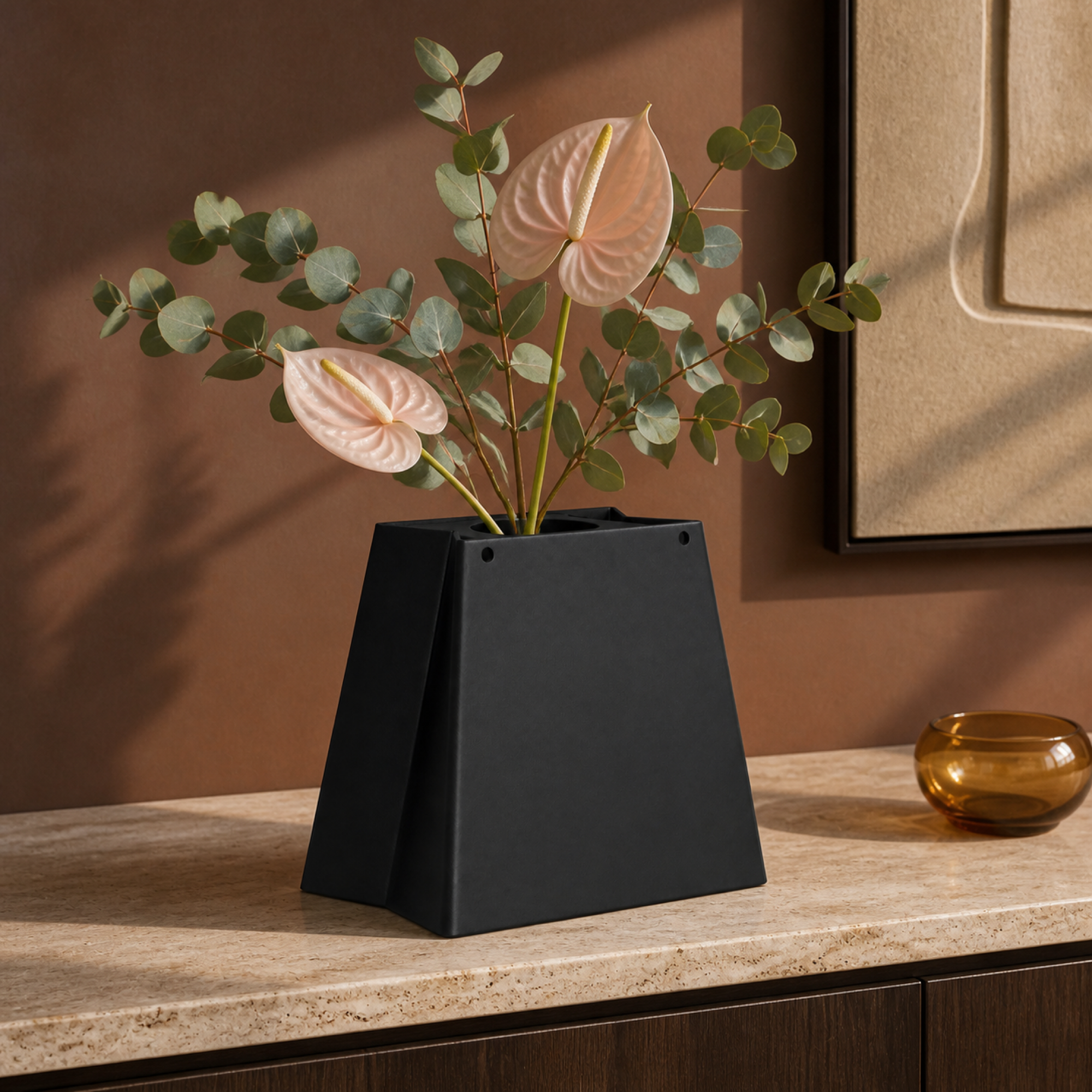 Shopping Bag Vase - Black