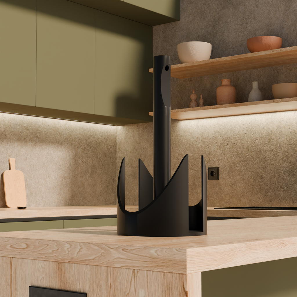 Fiastra Torino Paper Towel Holder - Black - torino zwart sfeerbeeld keuken 2