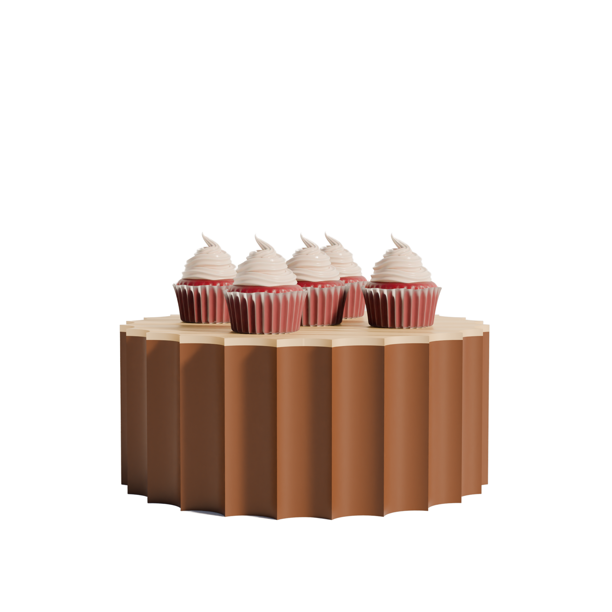 Fiastra Trivela Cake Stand - Brown - trivela cake stand bruin met cupcakes 1