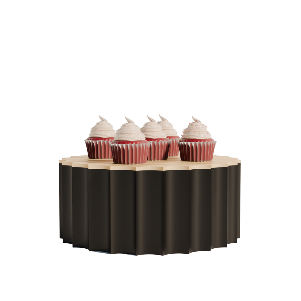 Fiastra Trivela Cake Stand - Black - trivela cake stand zwart met cupcakes 1