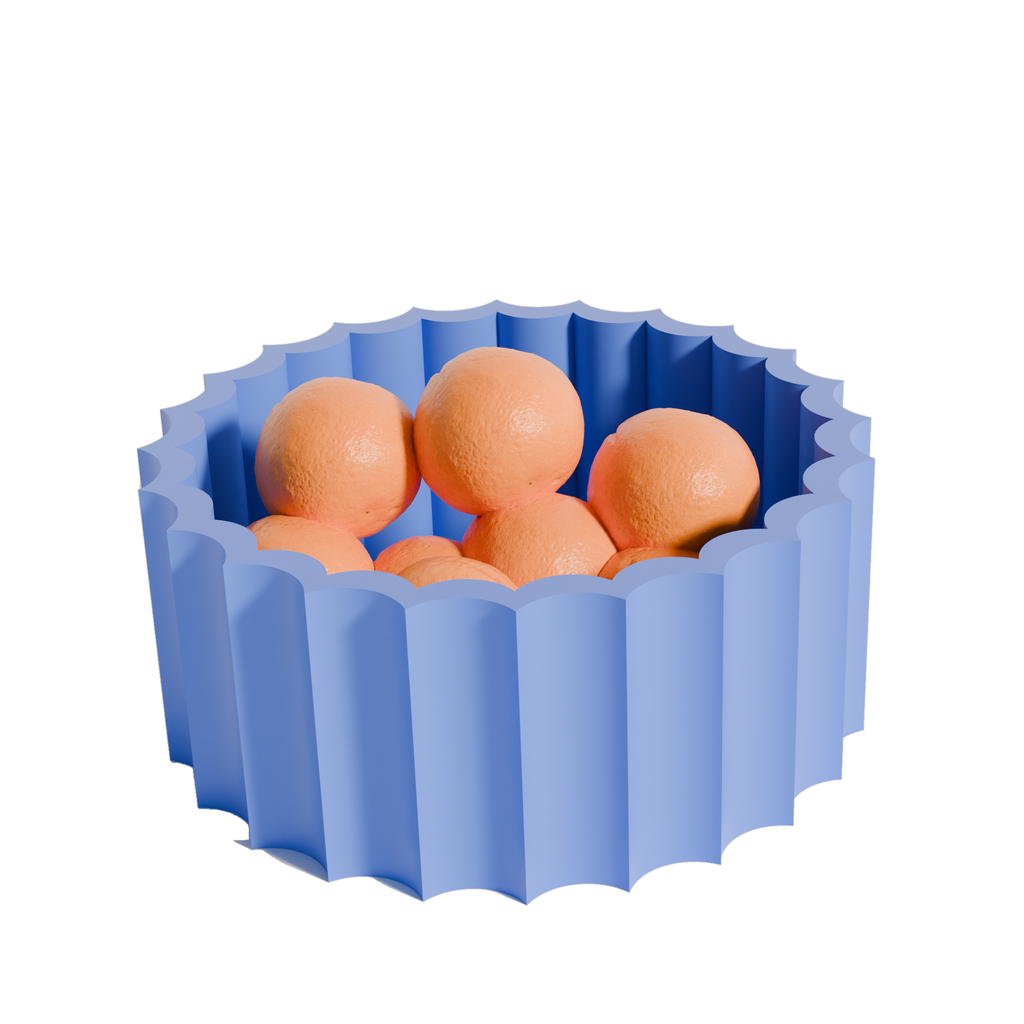 Fiastra Trivela Fruit Bowl - Blue - trivela fruitschaal blauw met fruit 2