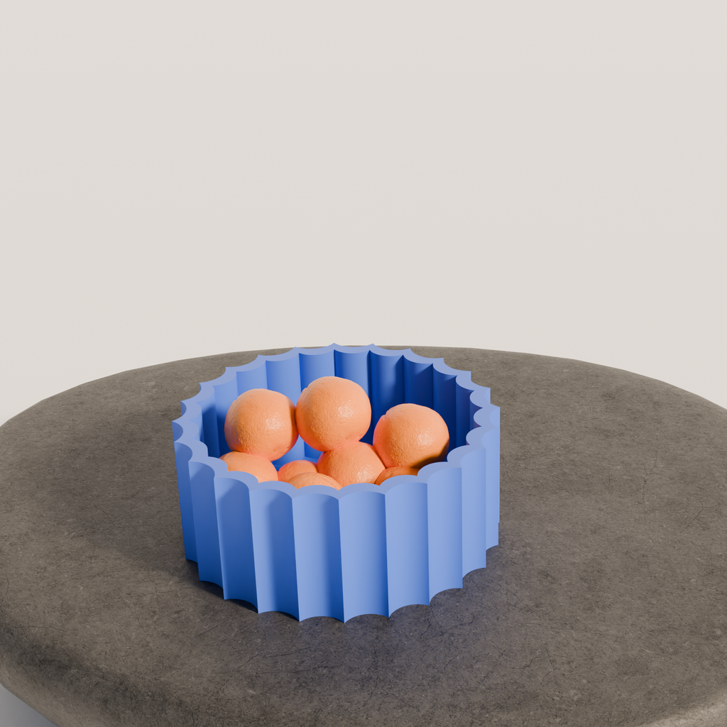 Fiastra Trivela Fruit Bowl - Blue - trivela fruitschaal blauw sfeerbeeld sokkel 2