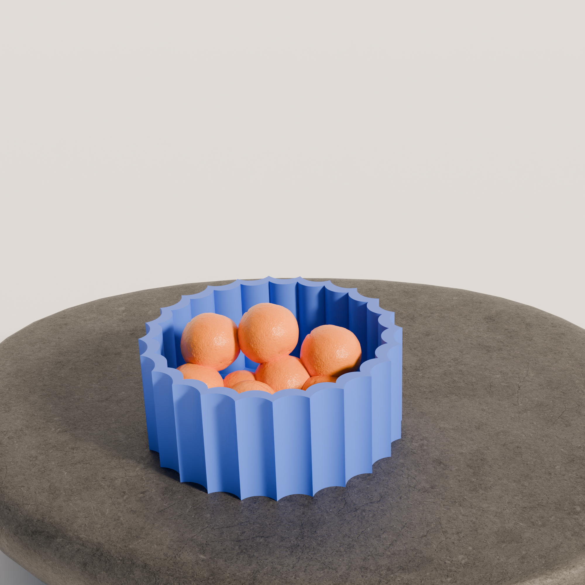 Fiastra Trivela Fruit Bowl - Blue - trivela fruitschaal blauw sfeerbeeld sokkel 2