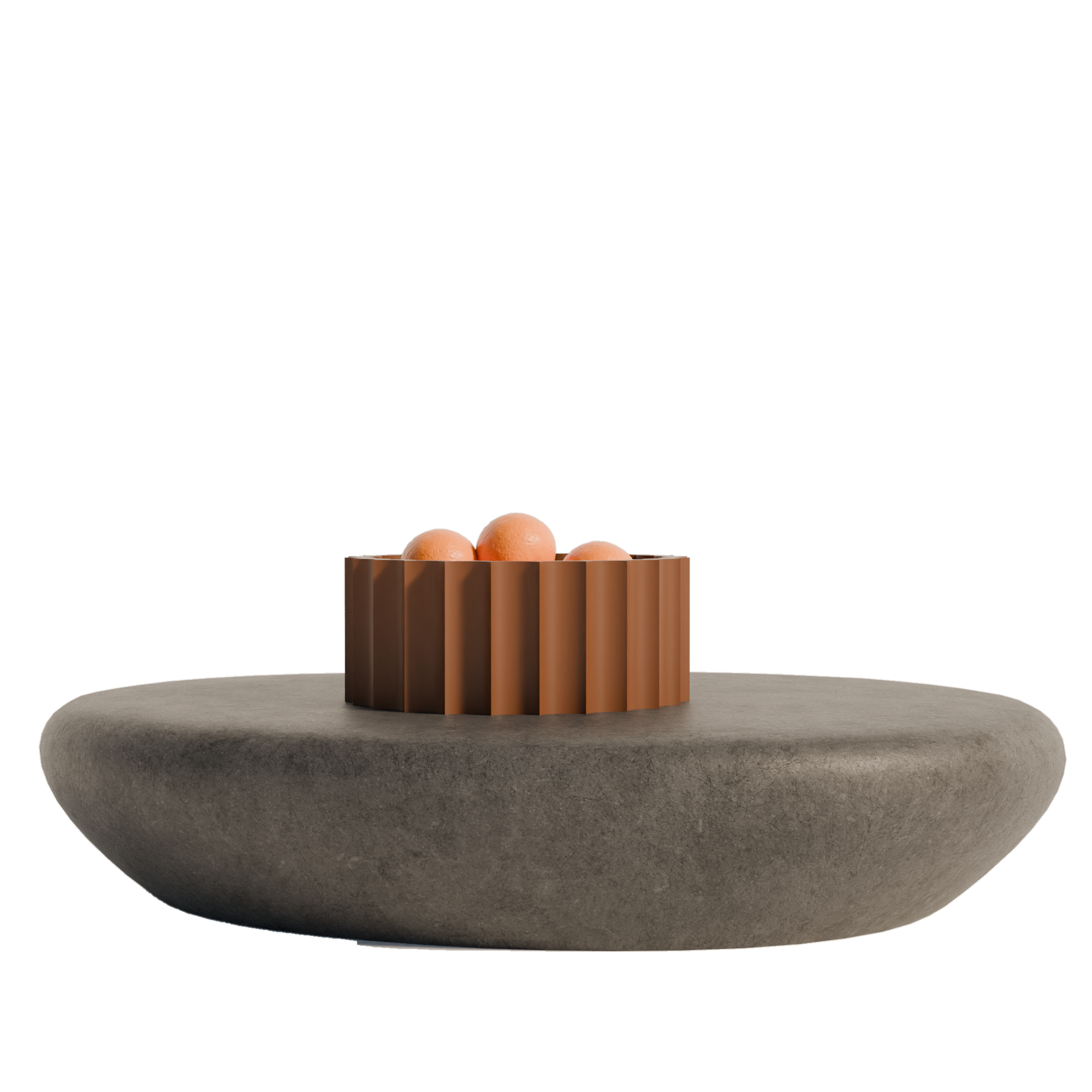 Fiastra Trivela Fruit Bowl - Brown - trivela fruitschaal bruin sfeerbeeld sokkel 1