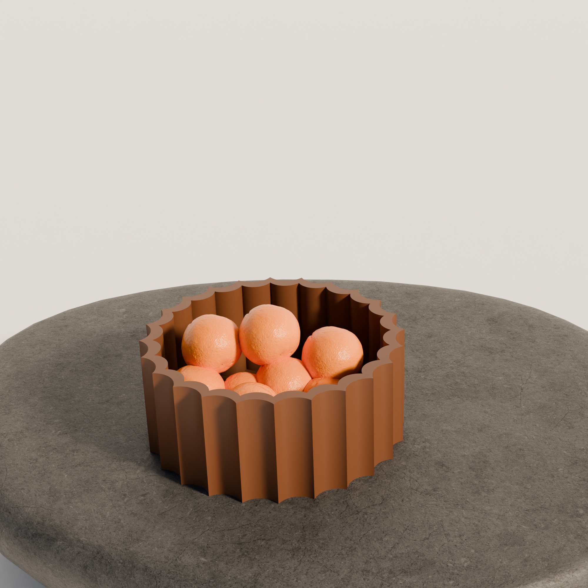 Fiastra Trivela Fruit Bowl - Brown - trivela fruitschaal bruin sfeerbeeld sokkel 2