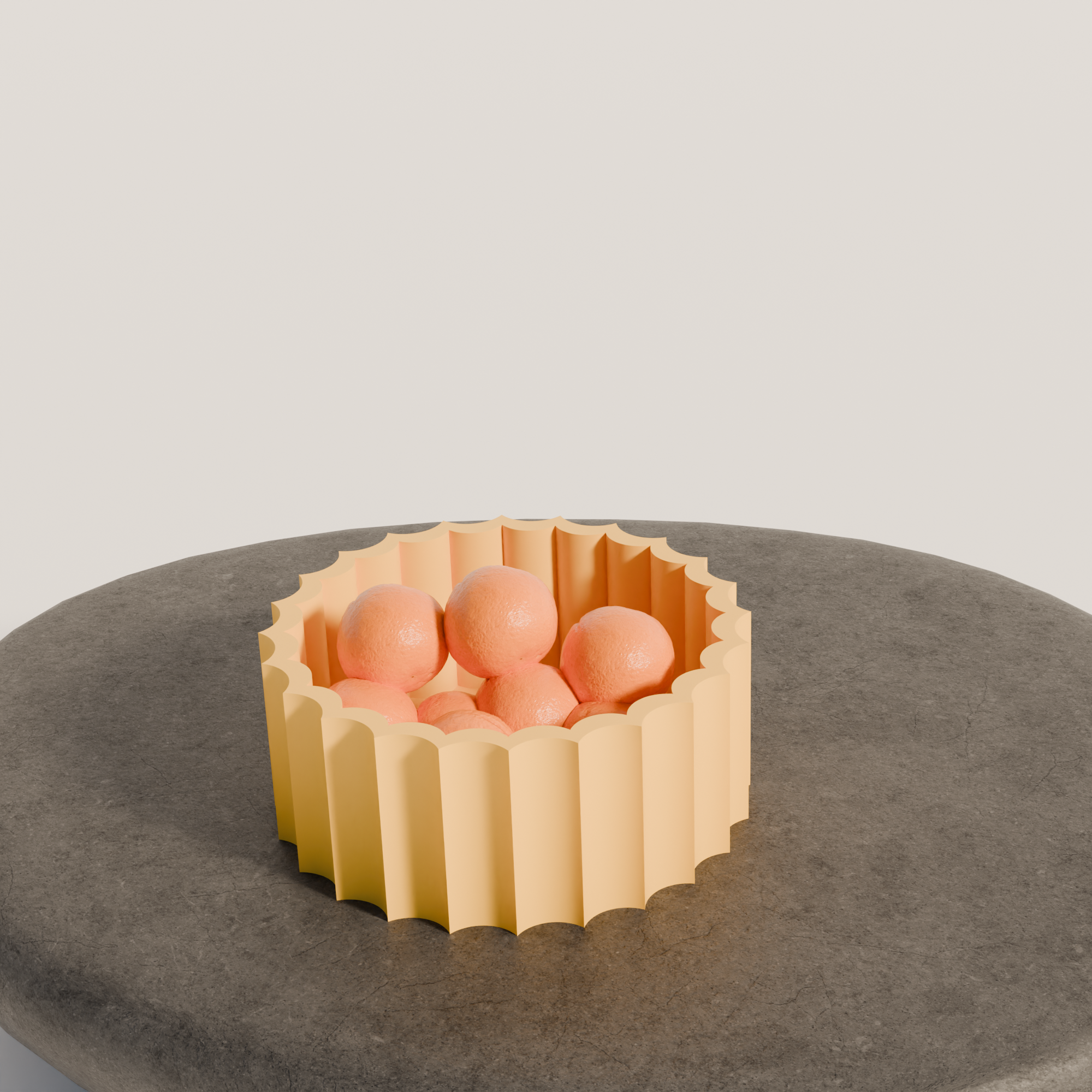 Fiastra Trivela Fruit Bowl - Yellow - trivela fruitschaal geel sfeerbeeld sokkel 2
