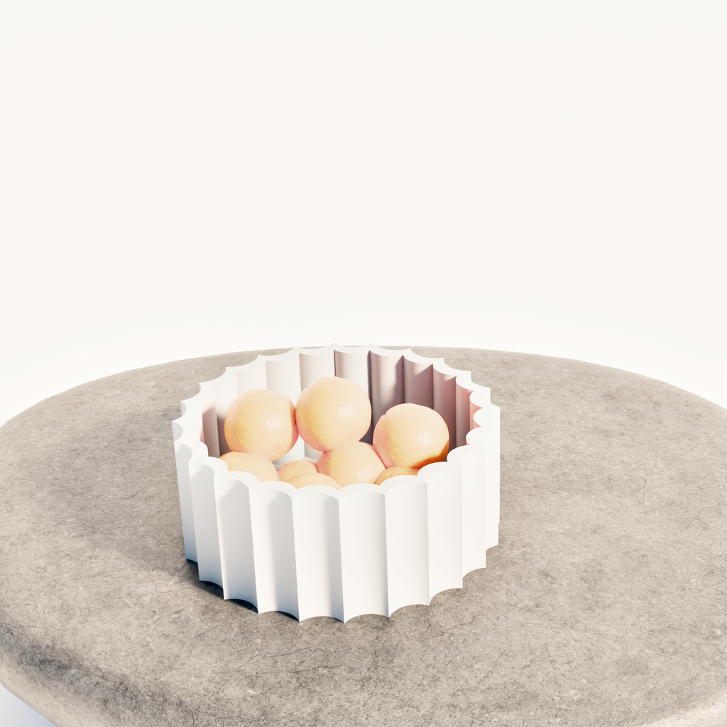 Fiastra Trivela Fruit Bowl - White - trivela fruitschaal wit sfeerbeeld sokkel 2