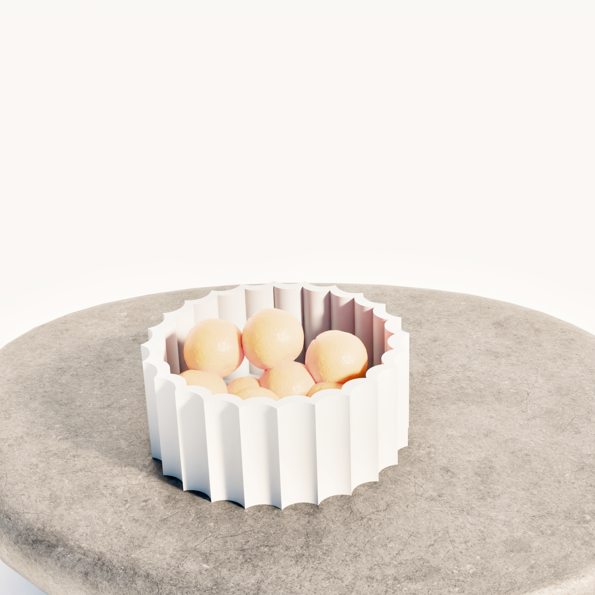 Fiastra Trivela Fruit Bowl - White - trivela fruitschaal wit sfeerbeeld sokkel 2