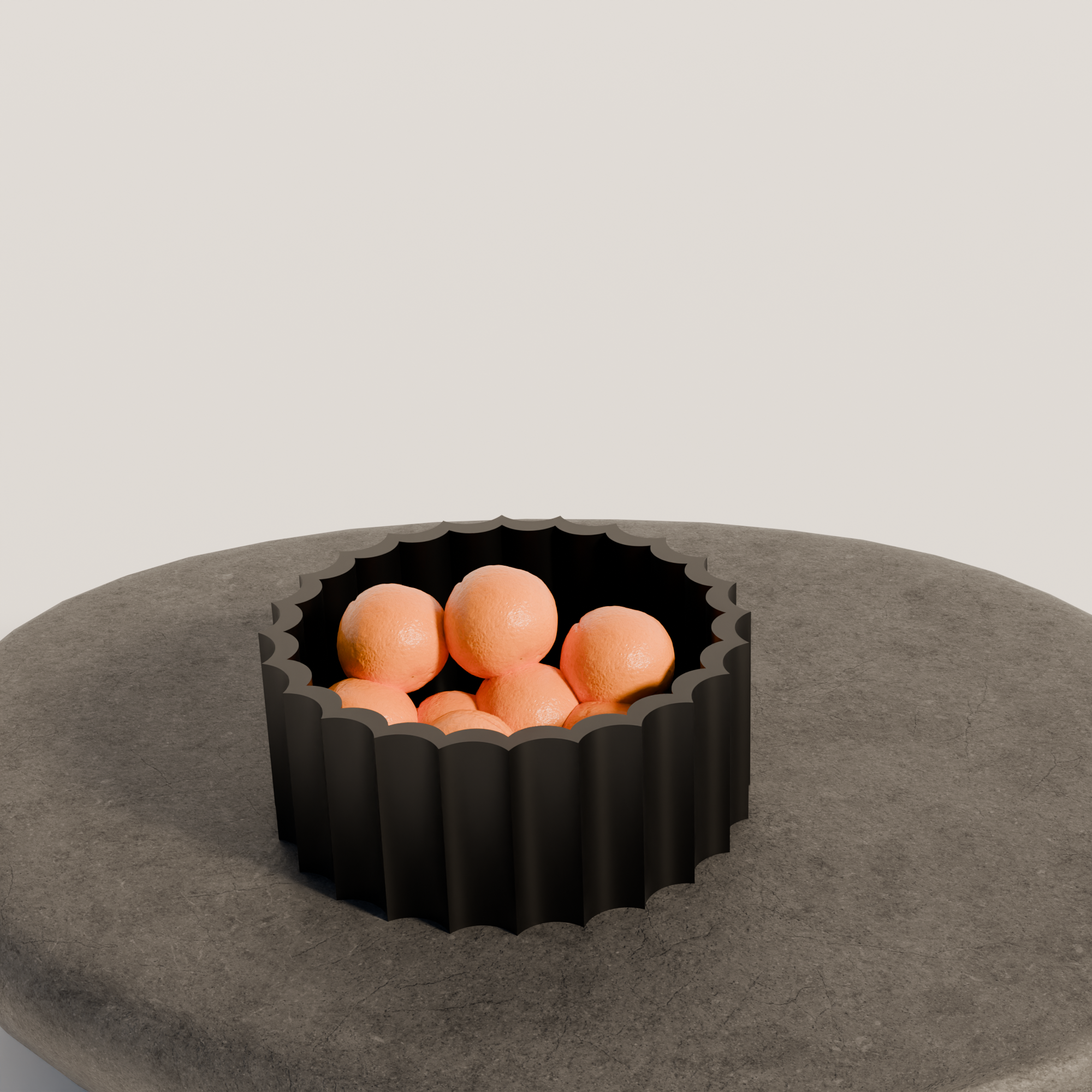 Fiastra Trivela Fruit Bowl - Black - trivela fruitschaal zwart sfeerbeeld sokkel 2