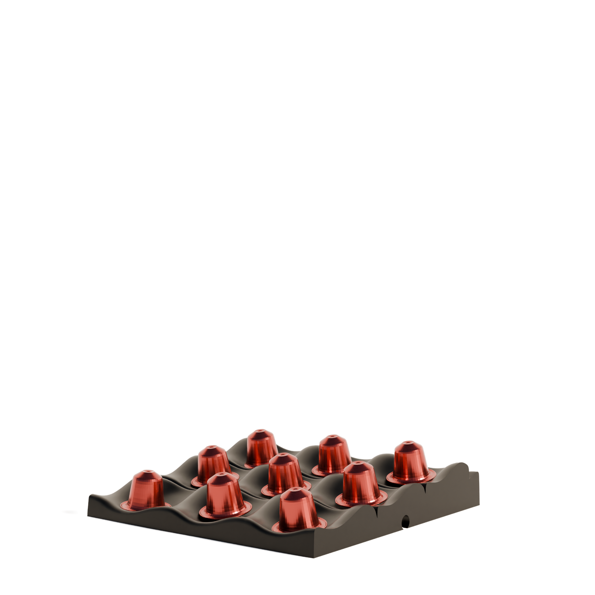 Fiastra Wavy Nespresso Capsule Organizer - Black - wavy zwart gevuld zijaanzicht 1
