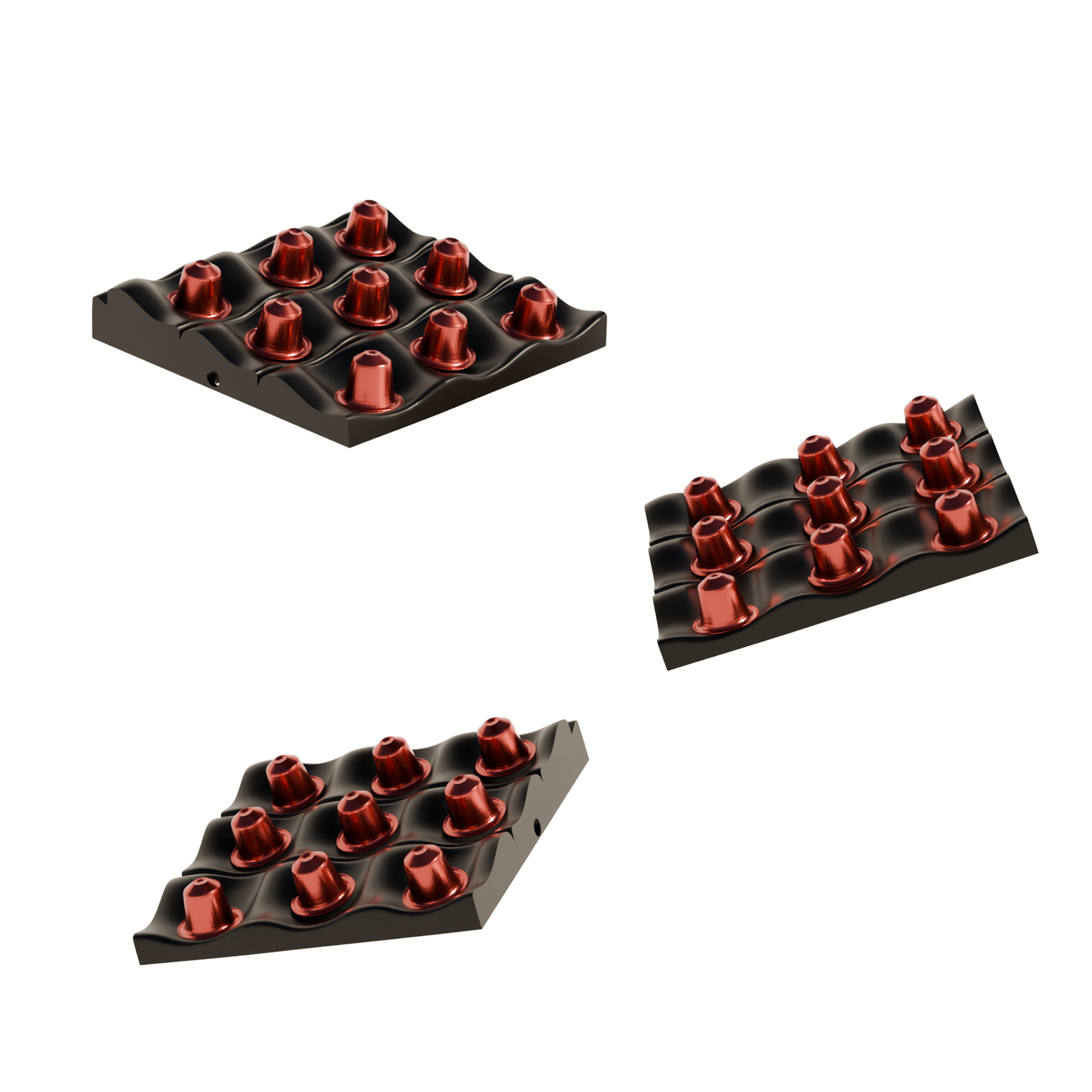 Fiastra Wavy Nespresso Capsule Organizer - Black - wavy zwart meerdere aanzichten 1