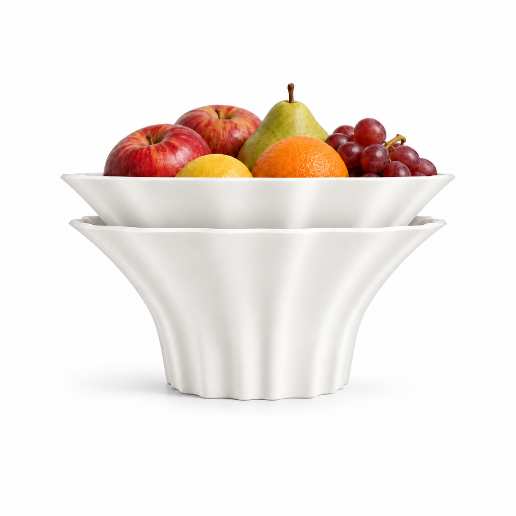 Corridonia Fruit Bowl – White front with fruit