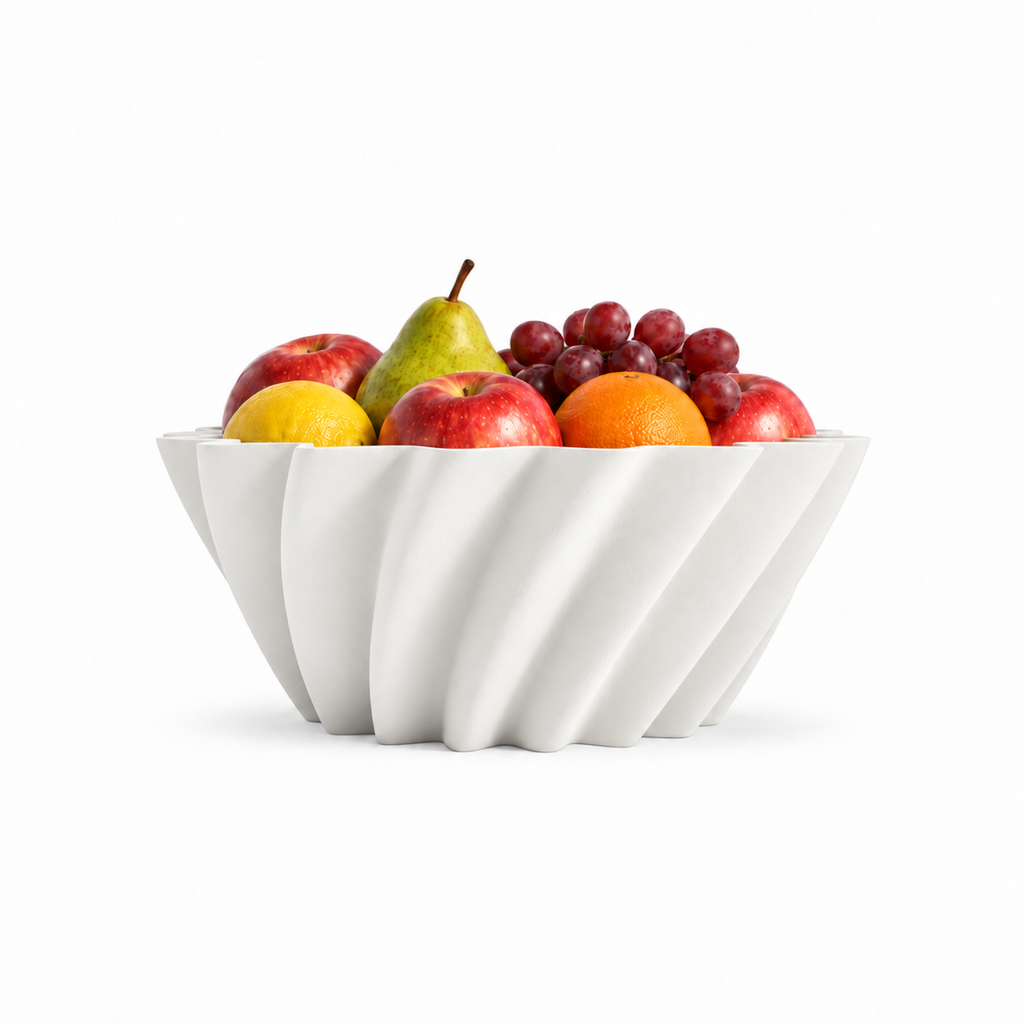 Montecosaro Fruit Bowl – White front with fruit