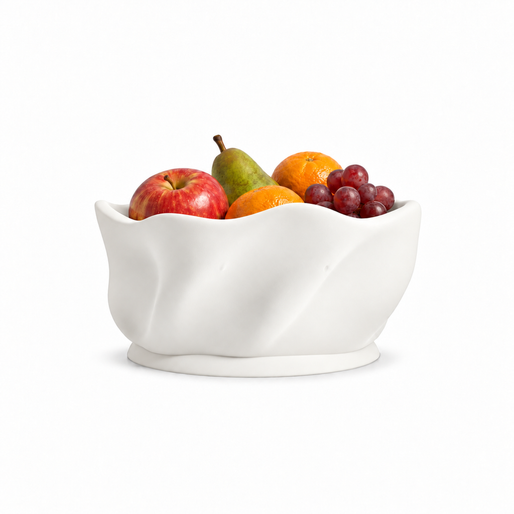 Sorrento Fruit Bowl – White front with fruit