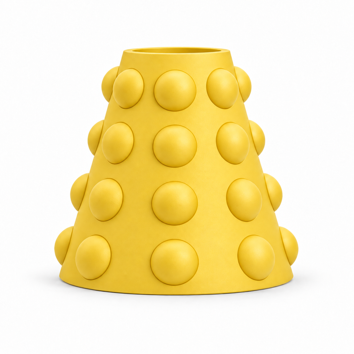 Conerelle Vase Medium – yellow front view conerelle vase