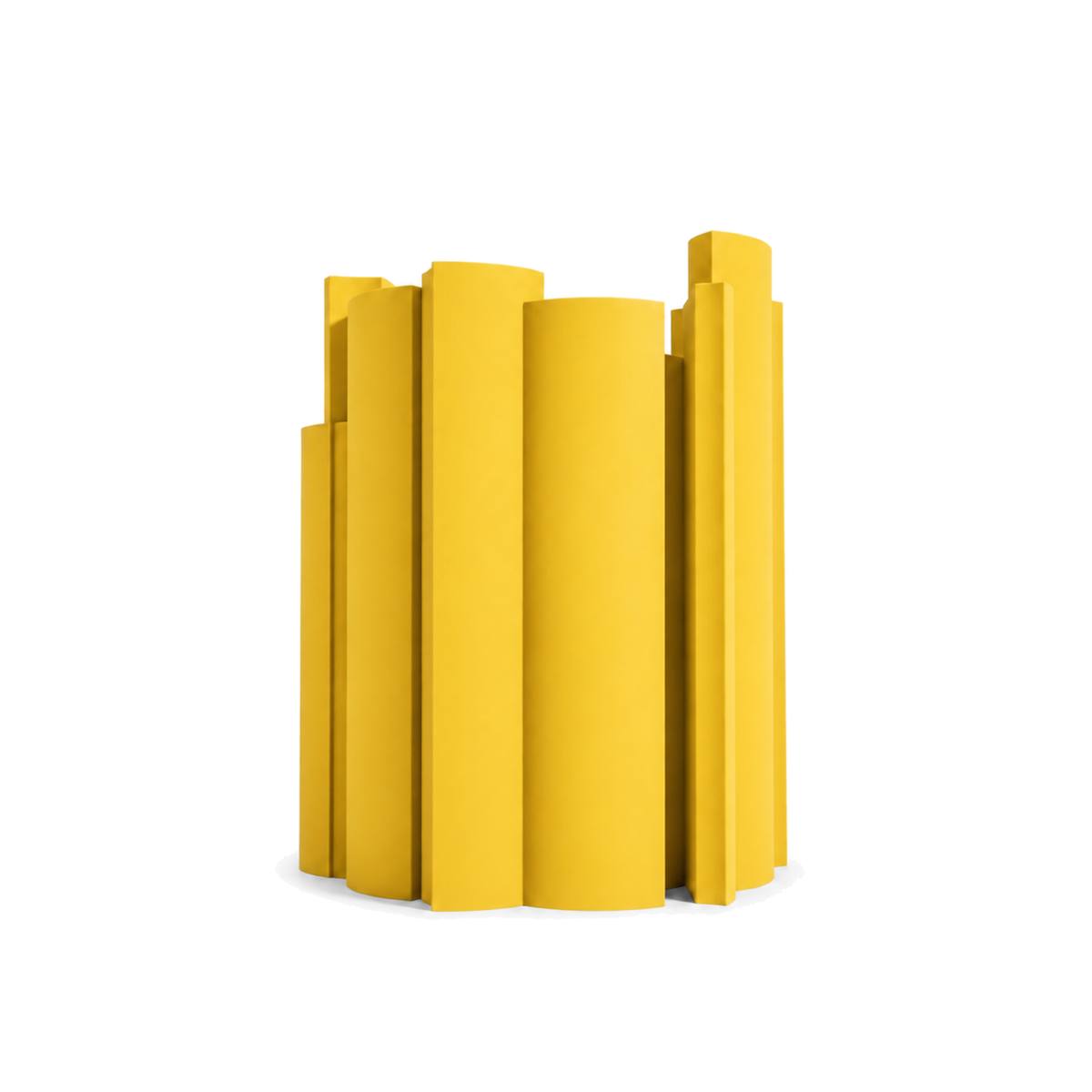 Marova Sculptural Vase – yellow front view marova sculptural vase