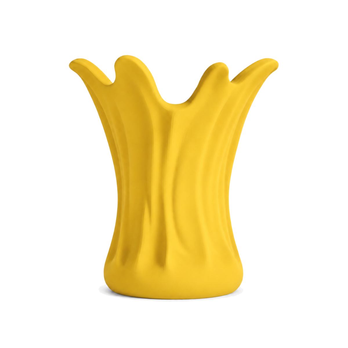 Ondara Sculptural Vase – yellow front view ondara sculptural vase