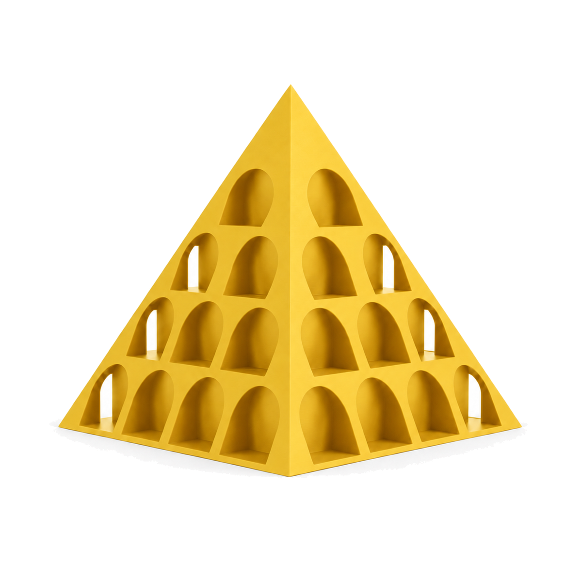 Fiastra Pyramid Nespresso Capsule Organizer – yellow front view pyramid nespresso capsule holder