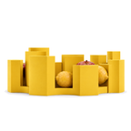 Fiastra Marova Fruit Bowl – yellow front view with fruit marova fruit bowl