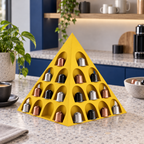Fiastra Pyramid Nespresso Capsule Organizer – yellow lifestyle blue coffee lounge pyramid nespresso capsule holder