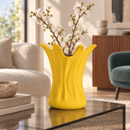 Ondara Sculptural Vase – yellow lifestyle glass living room ondara sculptural vase