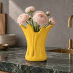 Ondara Sculptural Vase – yellow lifestyle green marble kitchen ondara sculptural vase