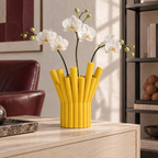 Rivolo Sculptural Vase – yellow lifestyle reading room rivolo sculptural vase