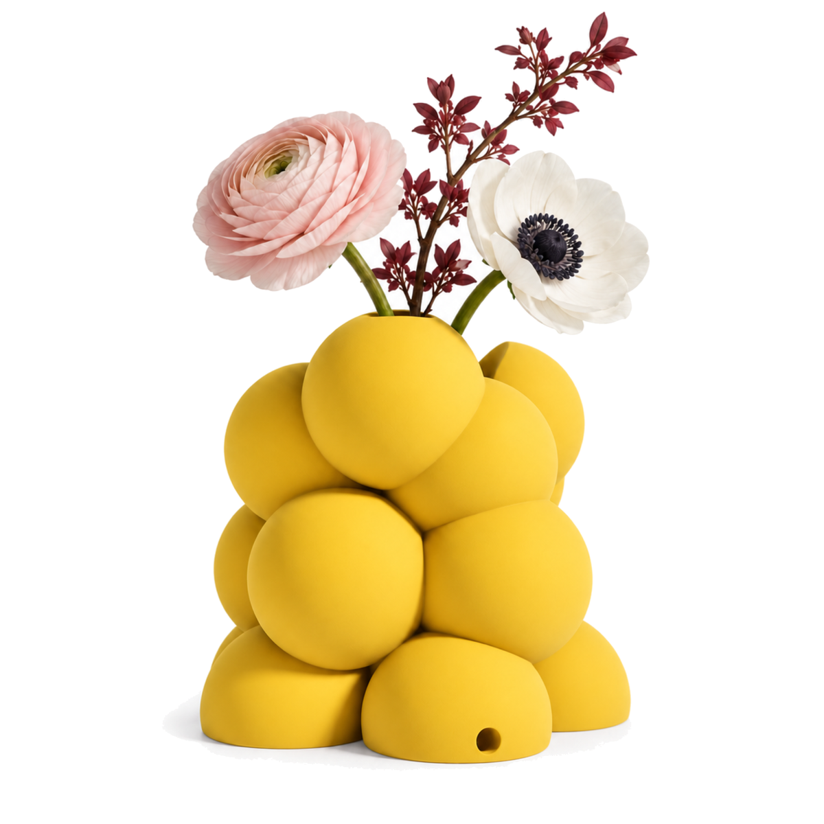 Bollare Sculptural Vase – yellow styled product view bollare sculptural vase
