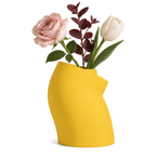 Curva Sculptural Vase – yellow styled product view curva sculptural vase