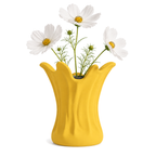 Ondara Sculptural Vase – yellow styled product view ondara sculptural vase