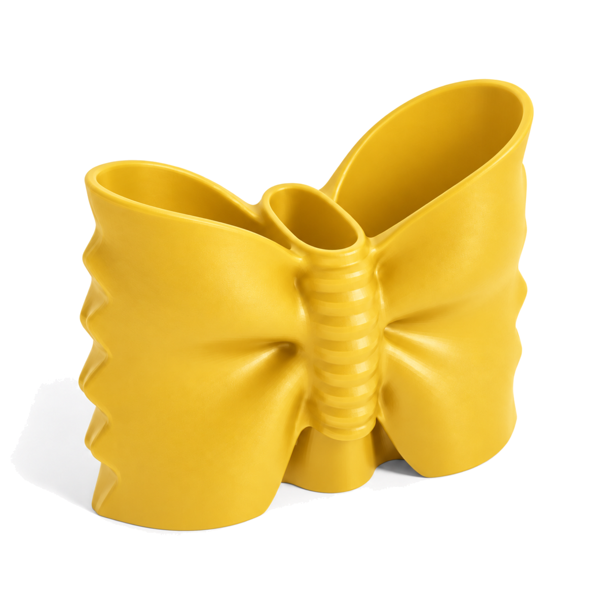 Fiastra Farfalle Kitchen Utensil Holder – yellow three quarter view farfalle kitchen utensil holder
