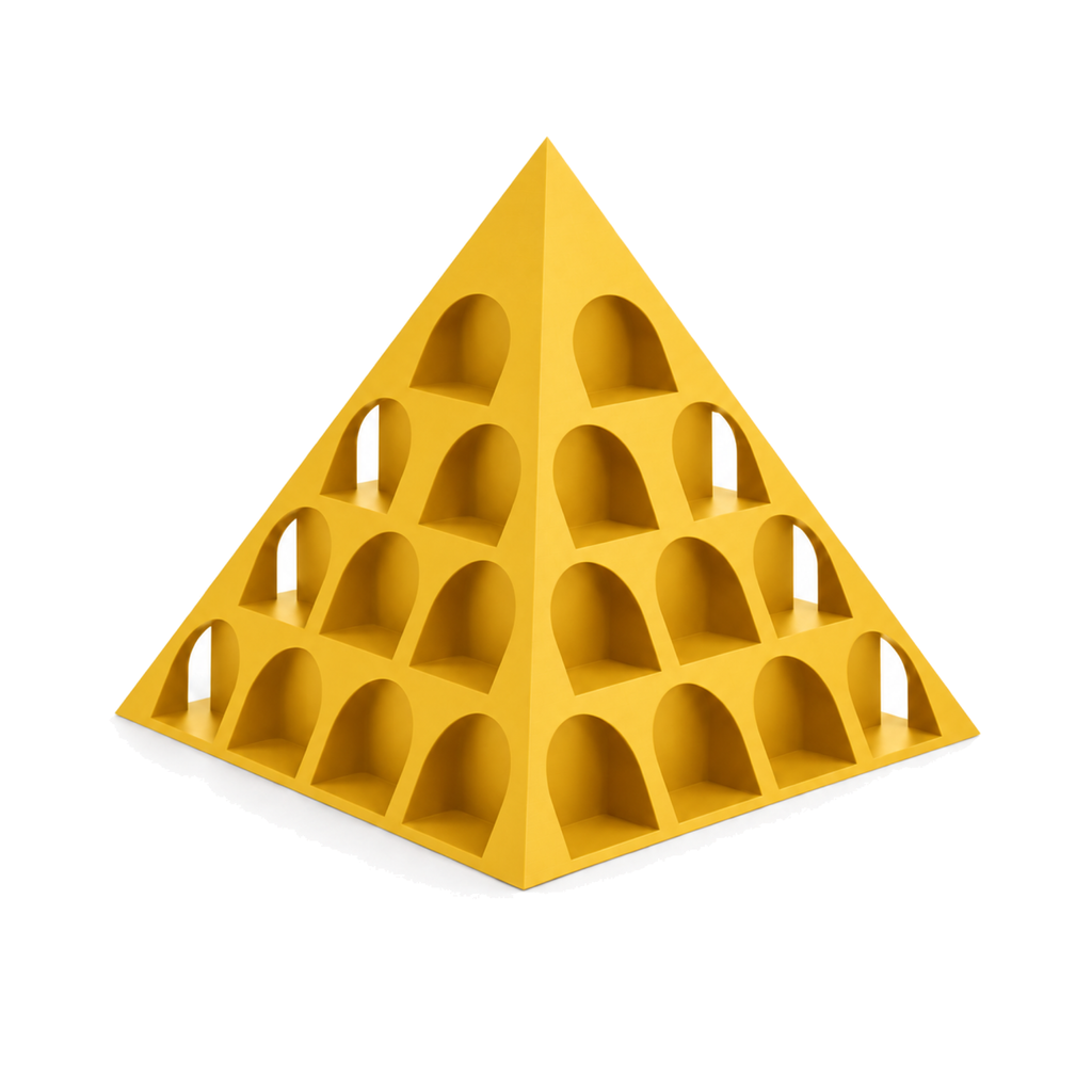 Fiastra Pyramid Nespresso Capsule Organizer – yellow three quarter view pyramid nespresso capsule holder