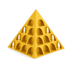Fiastra Pyramid Nespresso Capsule Organizer – yellow three quarter view pyramid nespresso capsule holder
